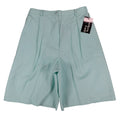 Southern Lady Pleated Shorts Womens Size 10 Aqua Twill High Waist Elastic Back - take2supply