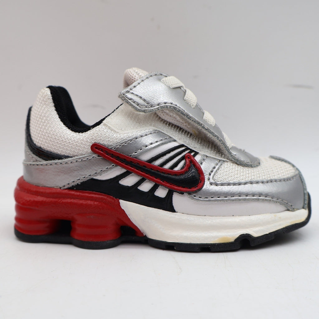 Nike Shox Turbo 8 TD Toddler 4.5C 2008 Silver Red Running Shoes 344934-101 - take2supply