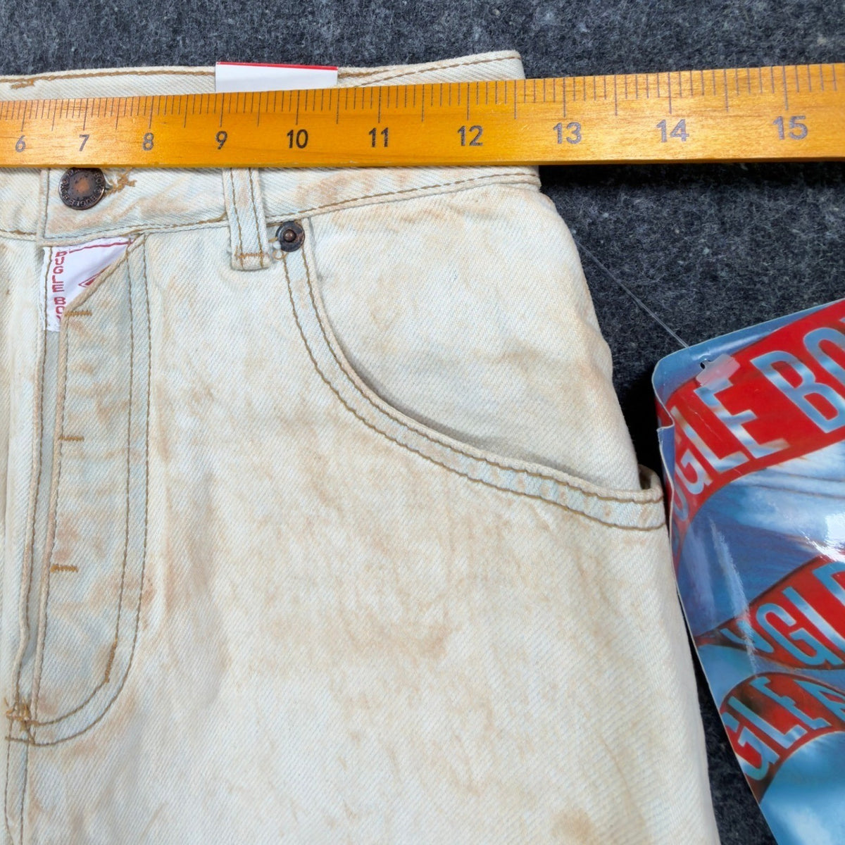 Bugle Boy Vintage 90s Jeans Womens 7 Tan Cotton NWT Made in USA High Waist Denim - take2supply