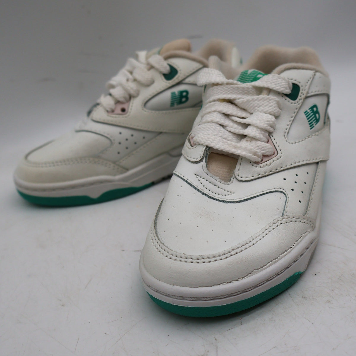 New Balance KC500GR Shoes Kids 11.5 M Vintage 90s White Green Leather Deadstock - take2supply