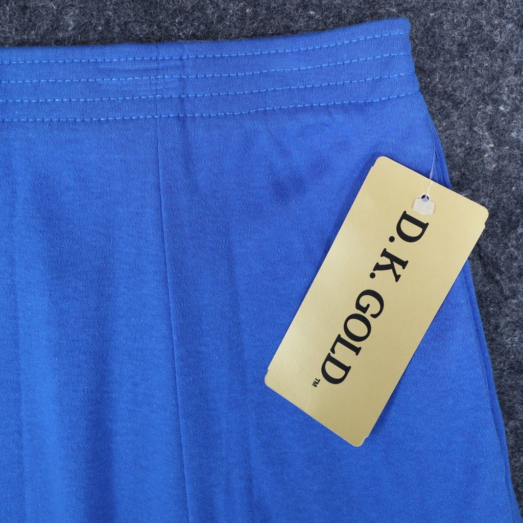 D.K. Gold Midi Skirt Womens Small Vintage 90s Blue Cotton Blend Made in USA NWT - take2supply