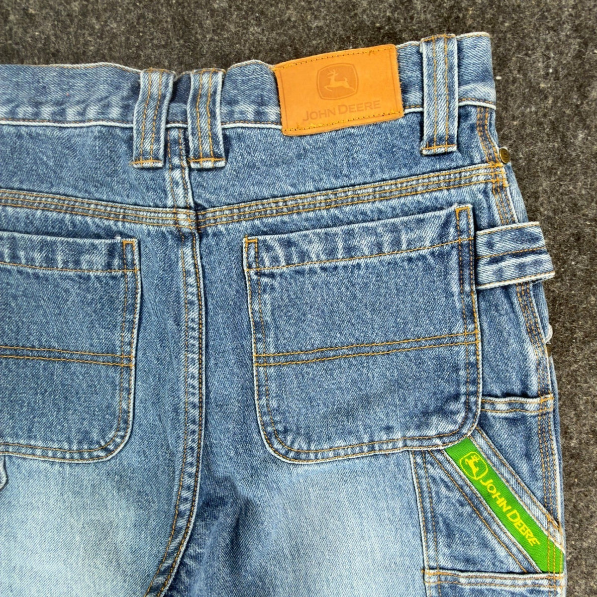 John Deere Y2K Carpenter Denim Shorts Boys 12 Stone Wash Cotton NWT Deadstock - take2supply