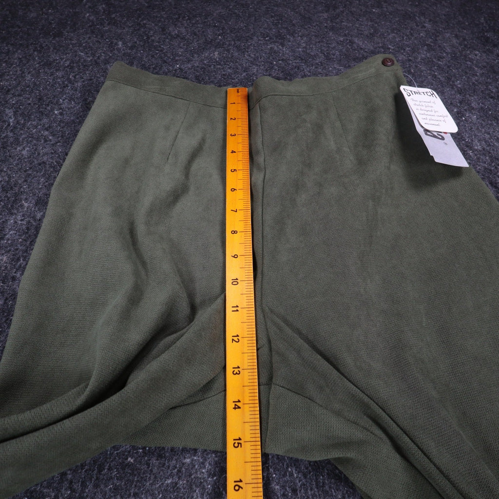 Lucia Trousers Womens 12 Vintage 90s Cactus Green Stretch Straight Leg Pants NWT - take2supply