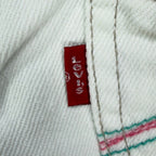Levi's Y2K Bermuda Shorts Girls 12 White Denim NWT 2006 Retro Heart Pocket - take2supply