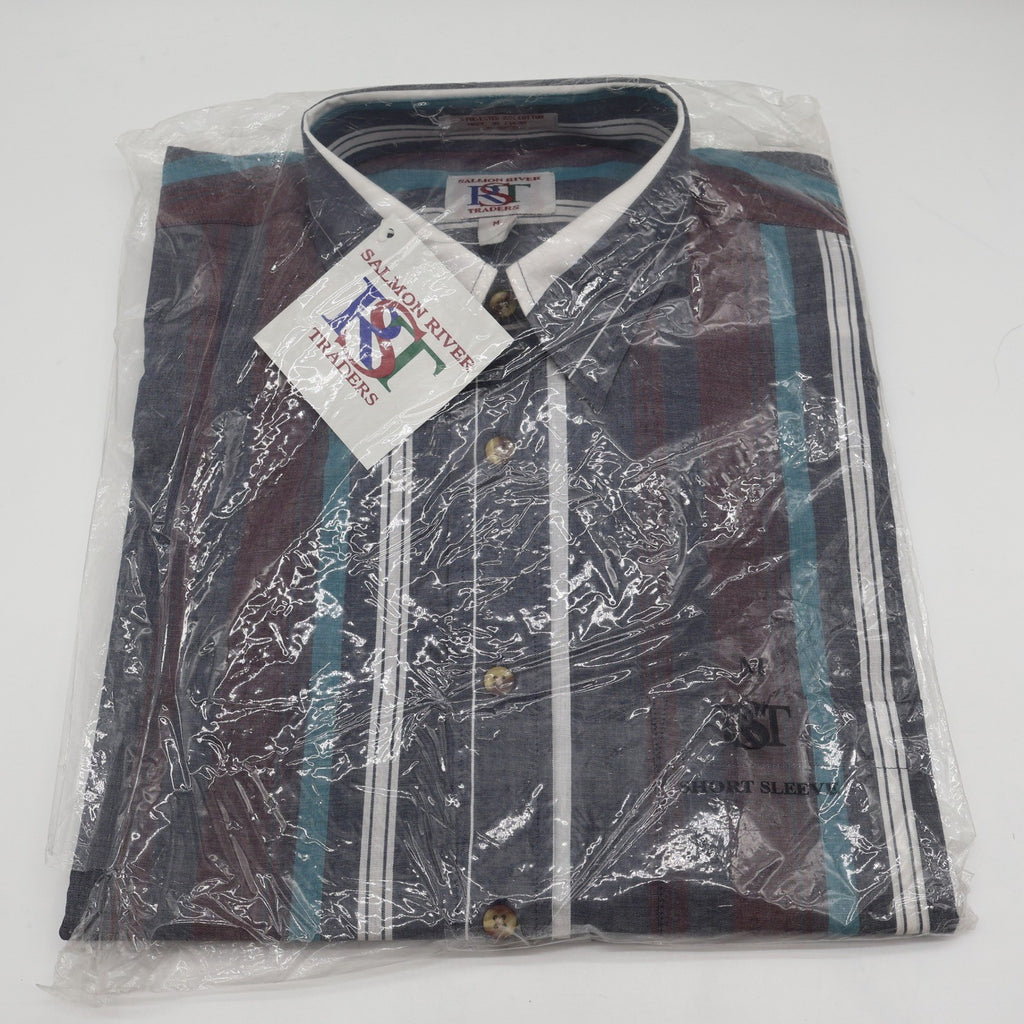 Salmon River Traders Shirt Mens Medium NWT Striped Short Sleeve Button Front - take2supply