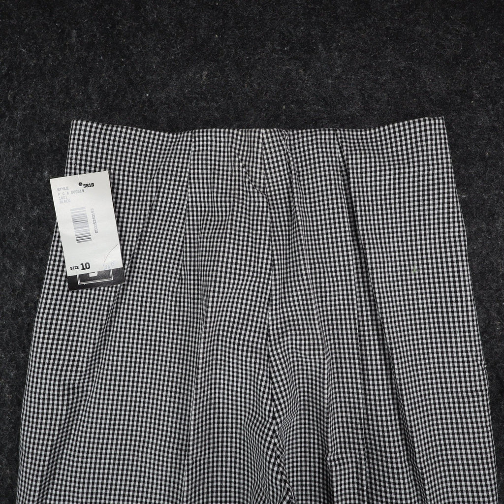 Southern Lady Gingham Pants Womens 10 Black White Stretch Straight Leg New C858 - take2supply
