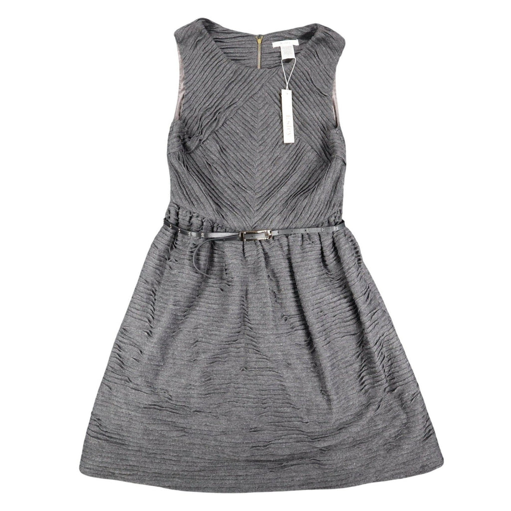 Esley Sleeveless Fit & Flare Dress Womens Size Small Gray Pleated Belted NWT - take2supply