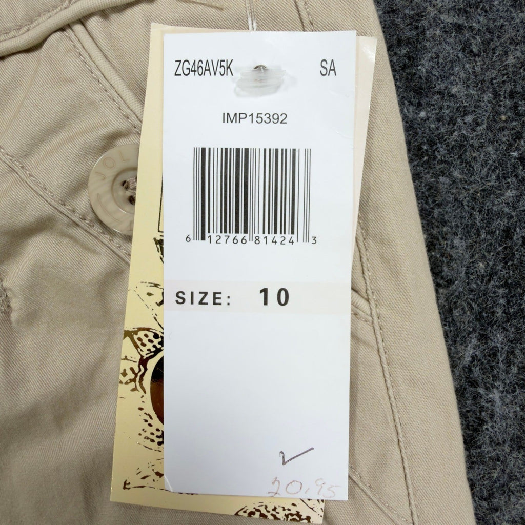 Jolt Y2K Bermuda Shorts Girls 10 Tan Khaki Cotton Stretch NWT Deadstock - take2supply