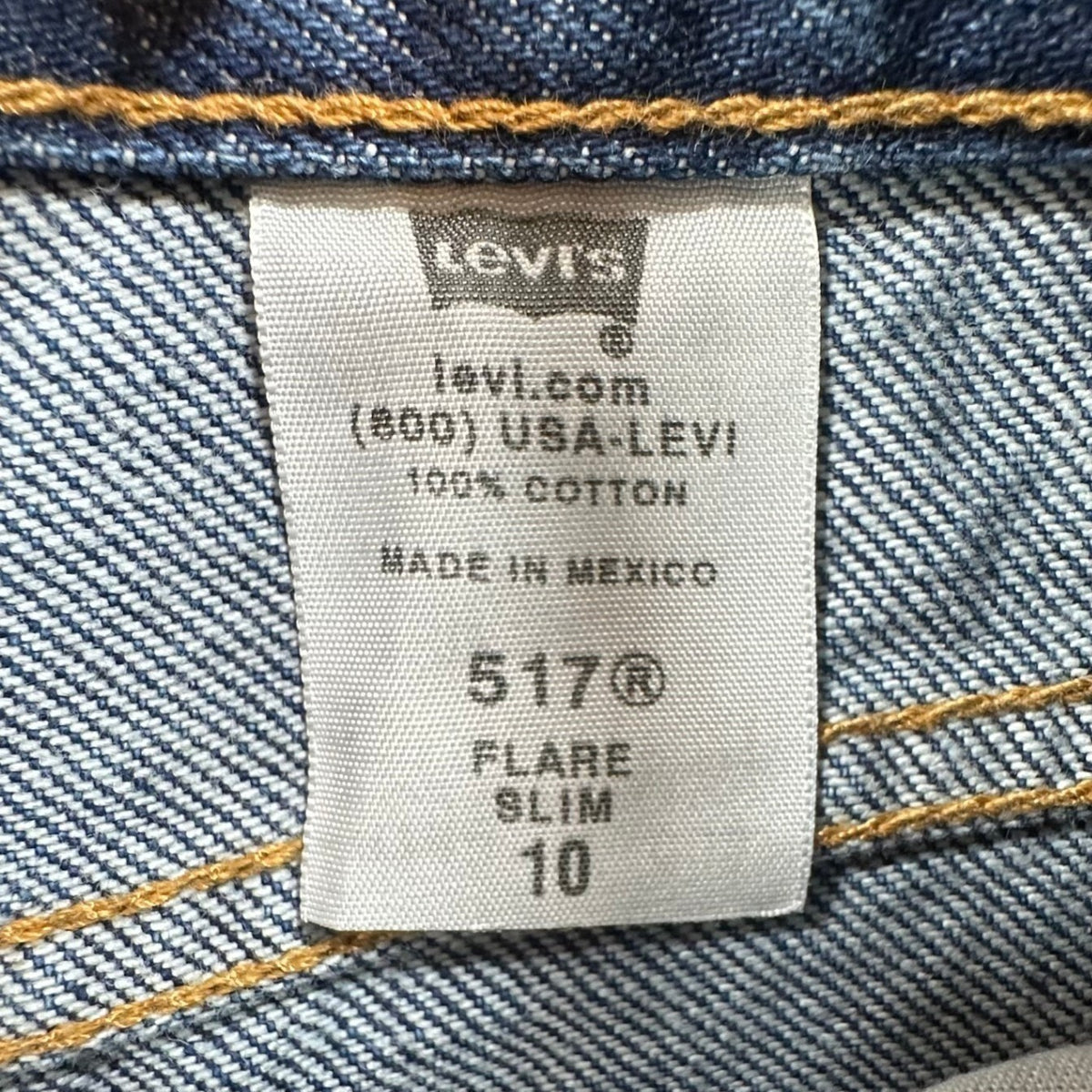Levi's Vintage Y2K 517 Flare Jeans Girls Size 10 Slim Blue Denim NOS - take2supply