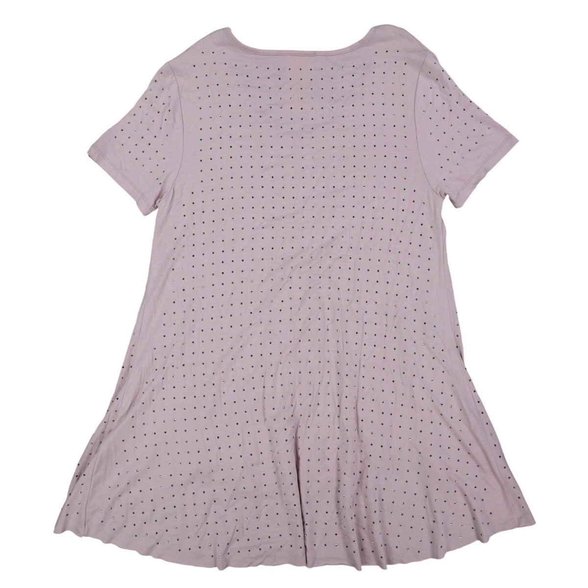 Vocal Rhinestone Stud Tunic Top Womens Small Mauve Pink High Low Layered V-Neck - take2supply