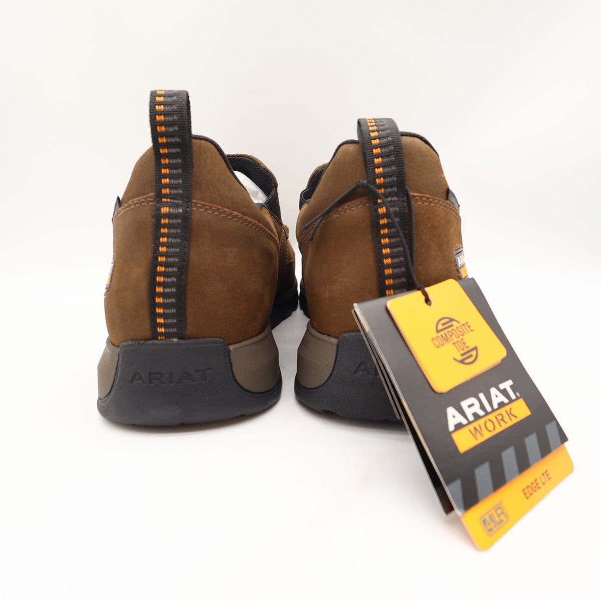Ariat Work Edge LTE Slip-On Work Shoes Men 12 EE Wide Comp Toe Brown NWT - take2supply