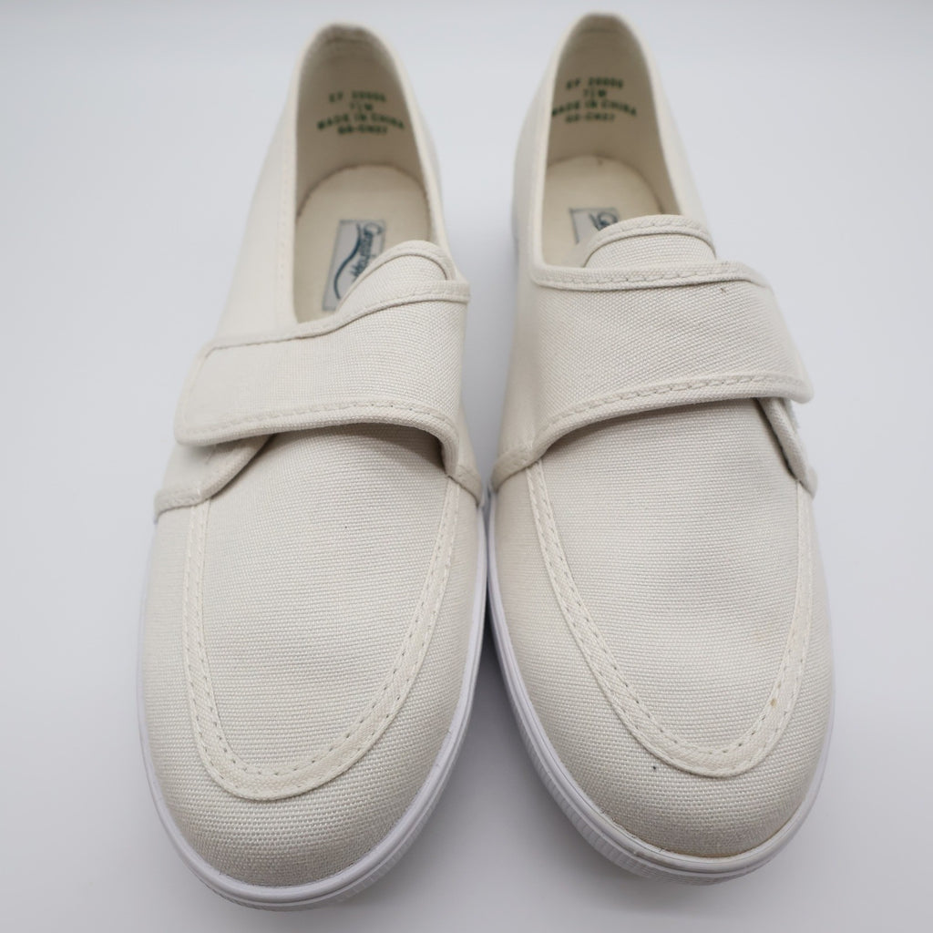 Grasshoppers Skipjack II White Canvas Shoes Womens 7.5 W Wide Hook Loop EF20000 - take2supply