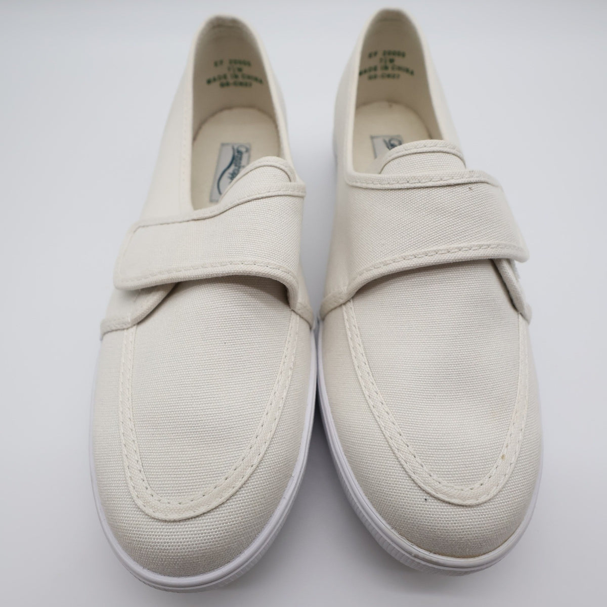 Grasshoppers Skipjack II White Canvas Shoes Womens 7.5 W Wide Hook Loop EF20000 - take2supply