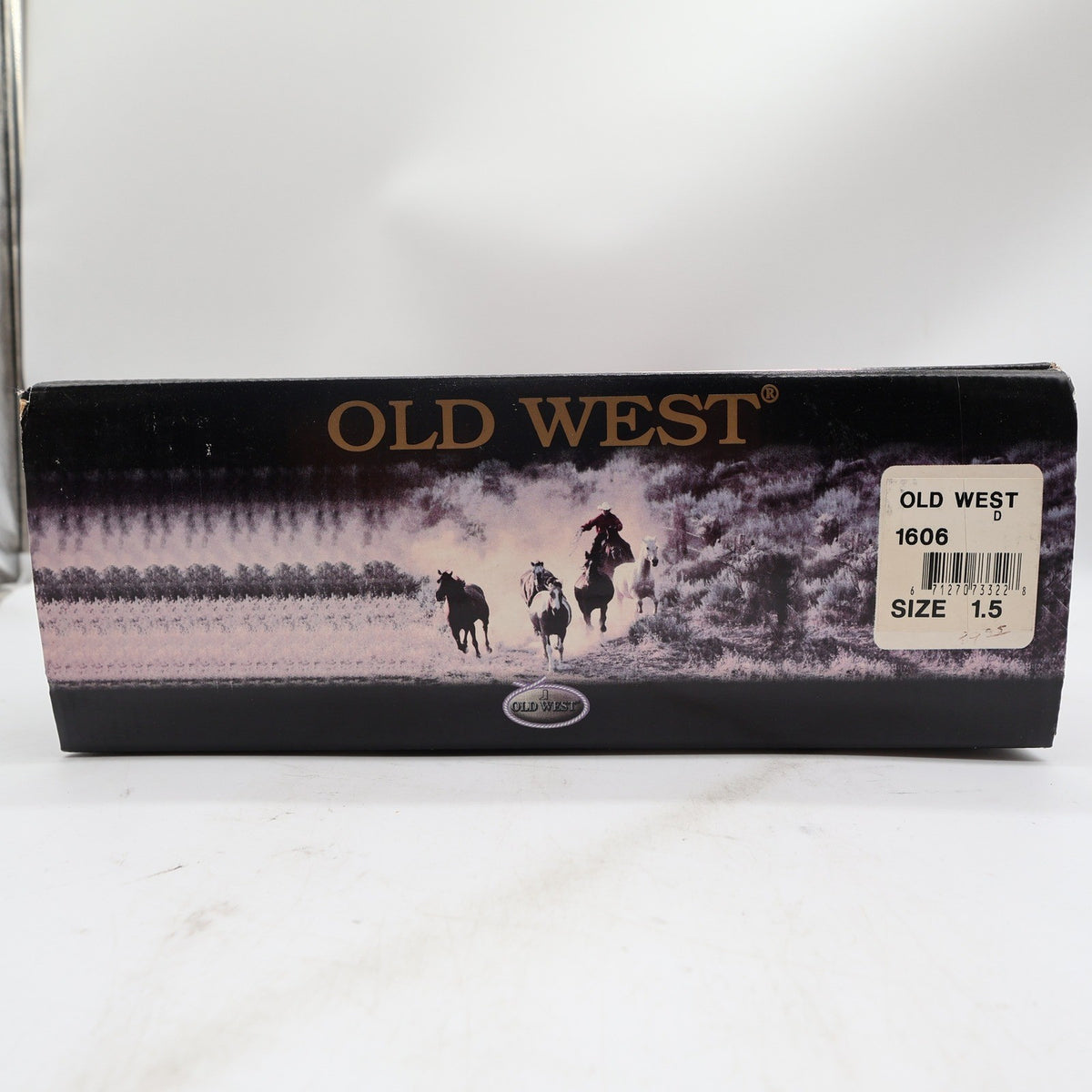 Old West 1606 Western Cowboy Boots Kids Size 1.5 Brown Black Leather NWT - take2supply