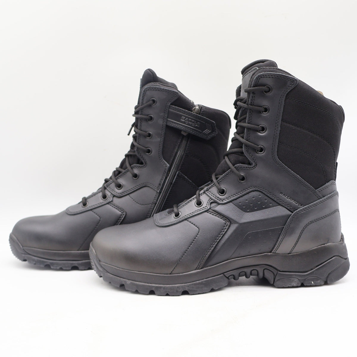 Battle Ops BOPS8001 Tactical Boot Mens 12 M/W Waterproof Side-Zip Black Leather - take2supply