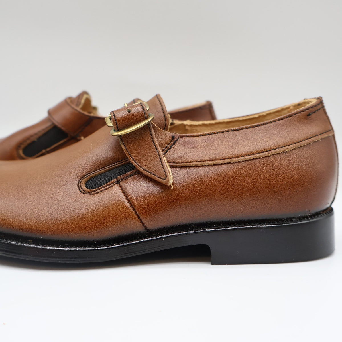Young Explorers Lyons Monk Strap Shoes Boys 12.5 Vintage Deadstock Brown Leather - take2supply