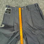 Haggar Pants Mens 33x30 Navy Blue Cotton Pleated Black Label Vintage Y2K NWT - take2supply