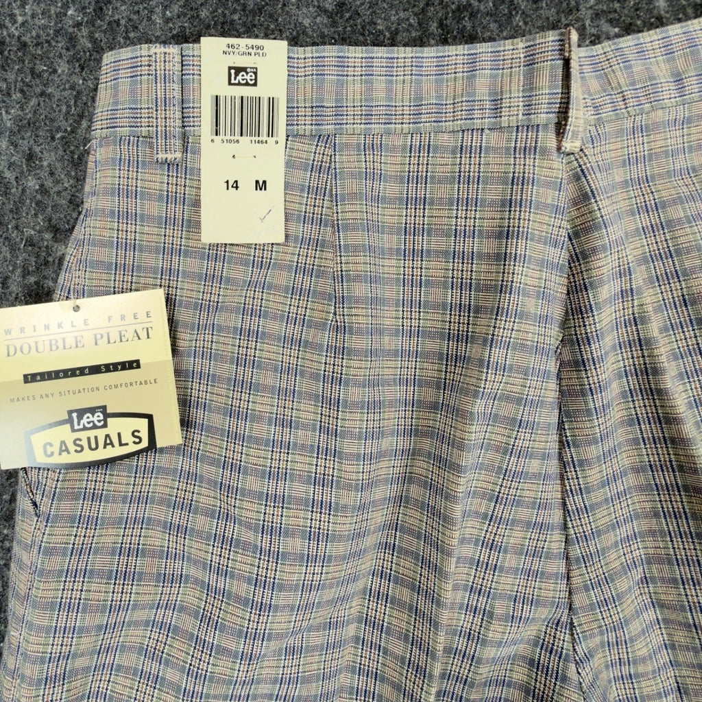 Vintage Lee Casuals Pleated Shorts Womens 14 Medium Plaid Cotton NWT 90s - take2supply