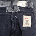 Levis Tapered Leg Jeans Womens 9 VTG 90s Black Reverse Silhouette Striped Denim - take2supply