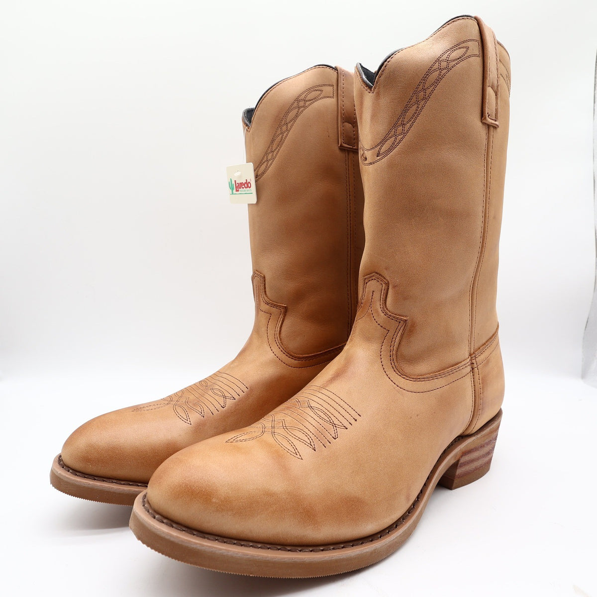 Laredo Y2K Western Boots Mens 12 D Tan Brown Leather Work Cowboy 2104 NIB - take2supply