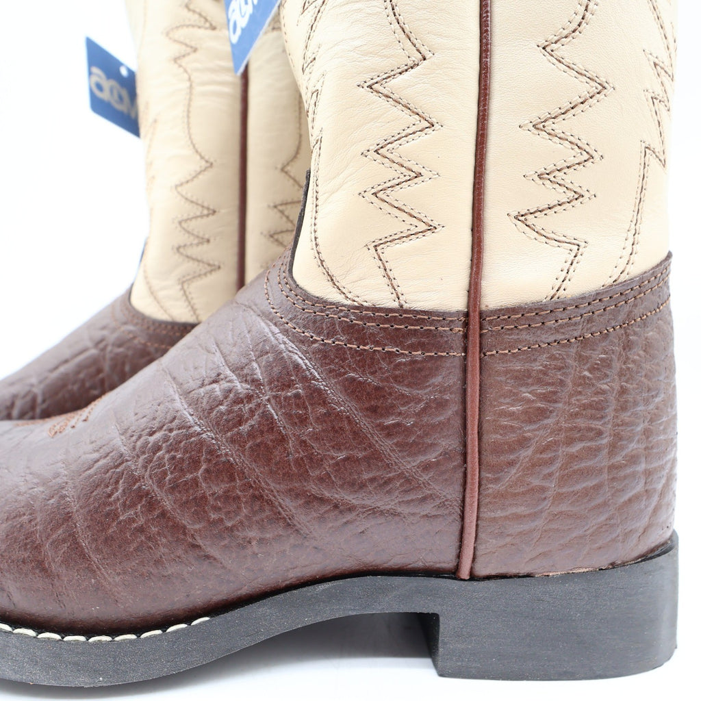 Acme Vintage Style Roper Boots Kids 3.5 Brown Bullhide Leather New NWT - take2supply