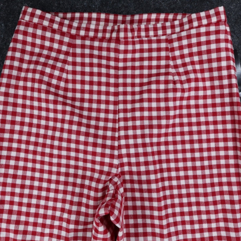 AGB Byer California Gingham Pants Womens 10 Vintage Y2K Red White Stretch Plaid - take2supply