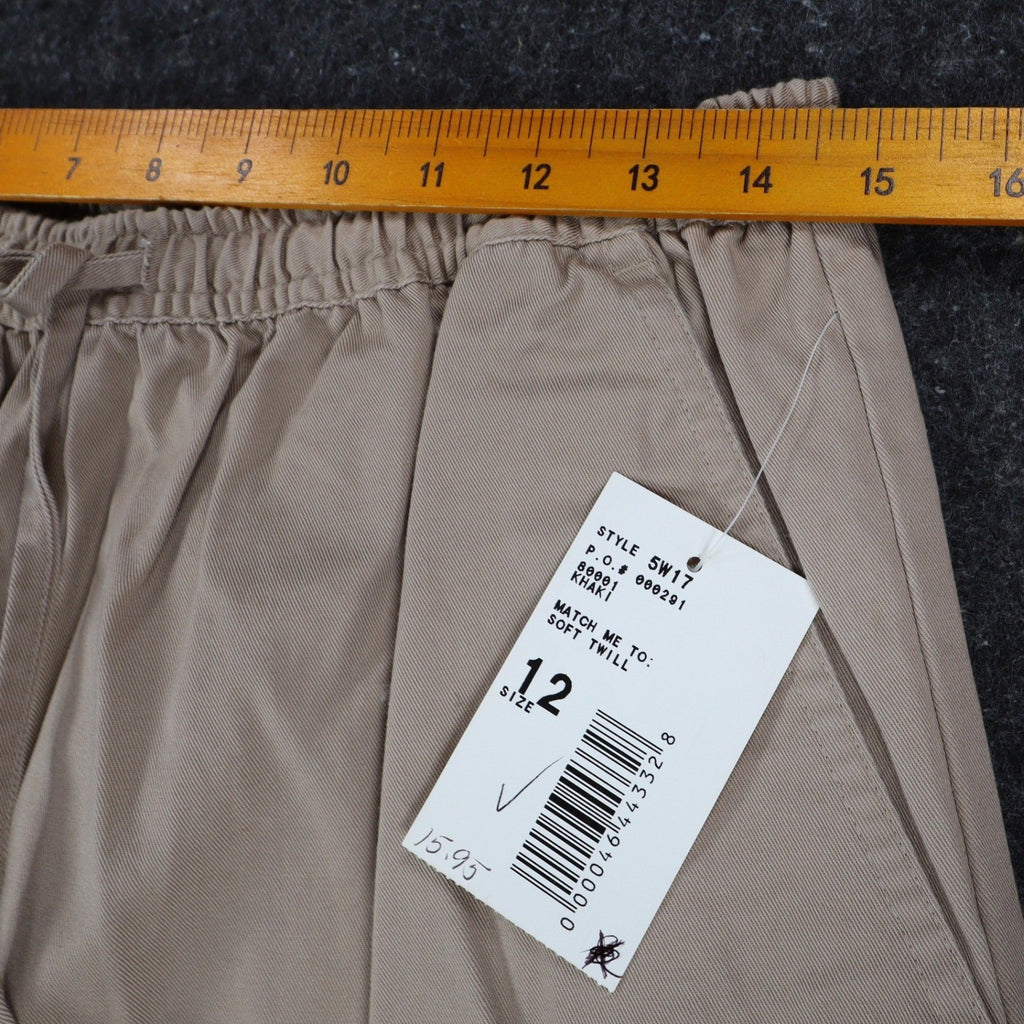 Company Collection Shorts Womens 12 Vintage 90s Khaki Cotton Twill Elastic Waist - take2supply