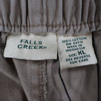 Falls Creek Shorts Mens XL Tan 100% Cotton Elastic Waist Relaxed Casual Khaki - take2supply
