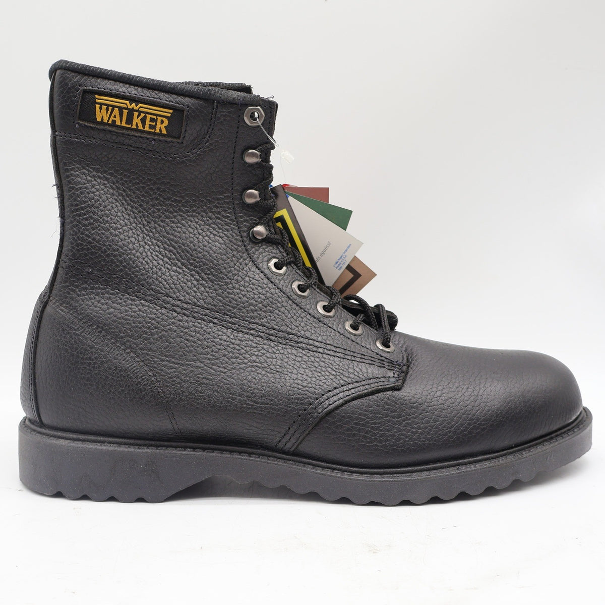 Walker SafetyFirst Steel Toe Work Boots Mens 13 D Vintage 90s USA Black Leather - take2supply