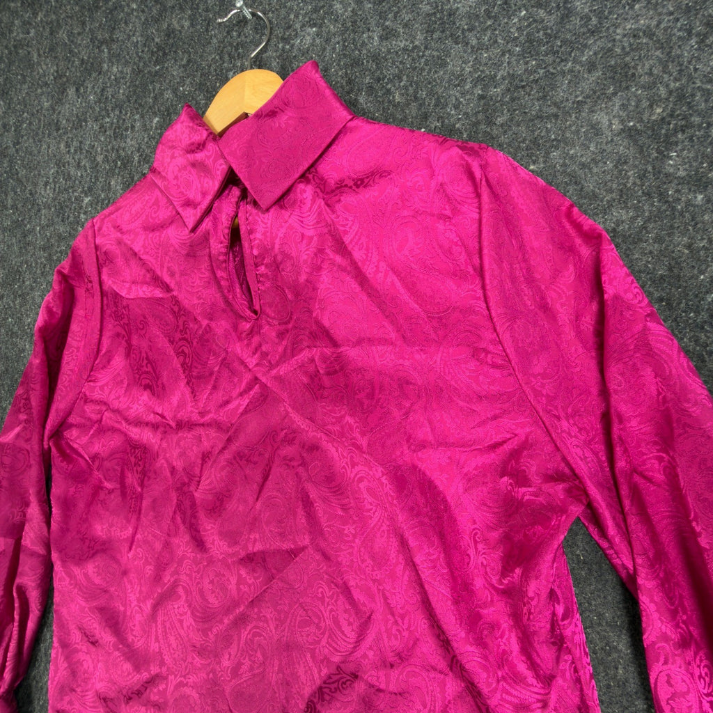 Laura Mae Vintage 80s Blouse Womens 8 Pink Polyester NWT - take2supply