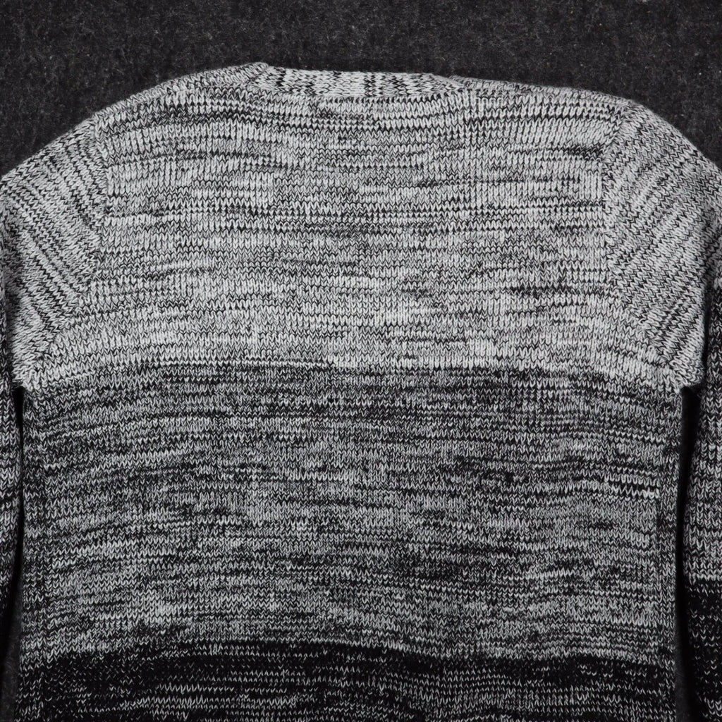VioletRuby Cardigan Womens Medium Black Grey Ombre Open Front Longline Duster - take2supply