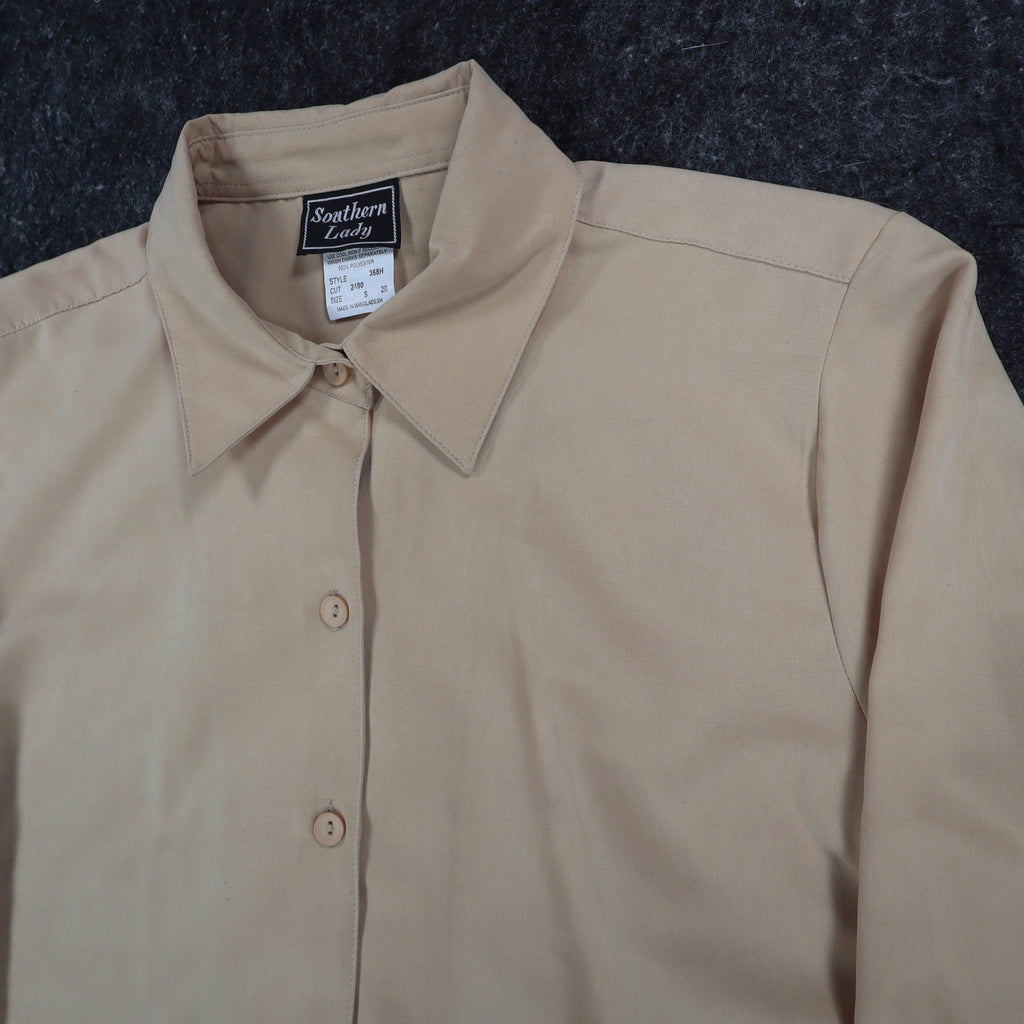 Southern Lady Shirt Womens Small Desert Dust Tan Long Sleeve Button Down 368H - take2supply