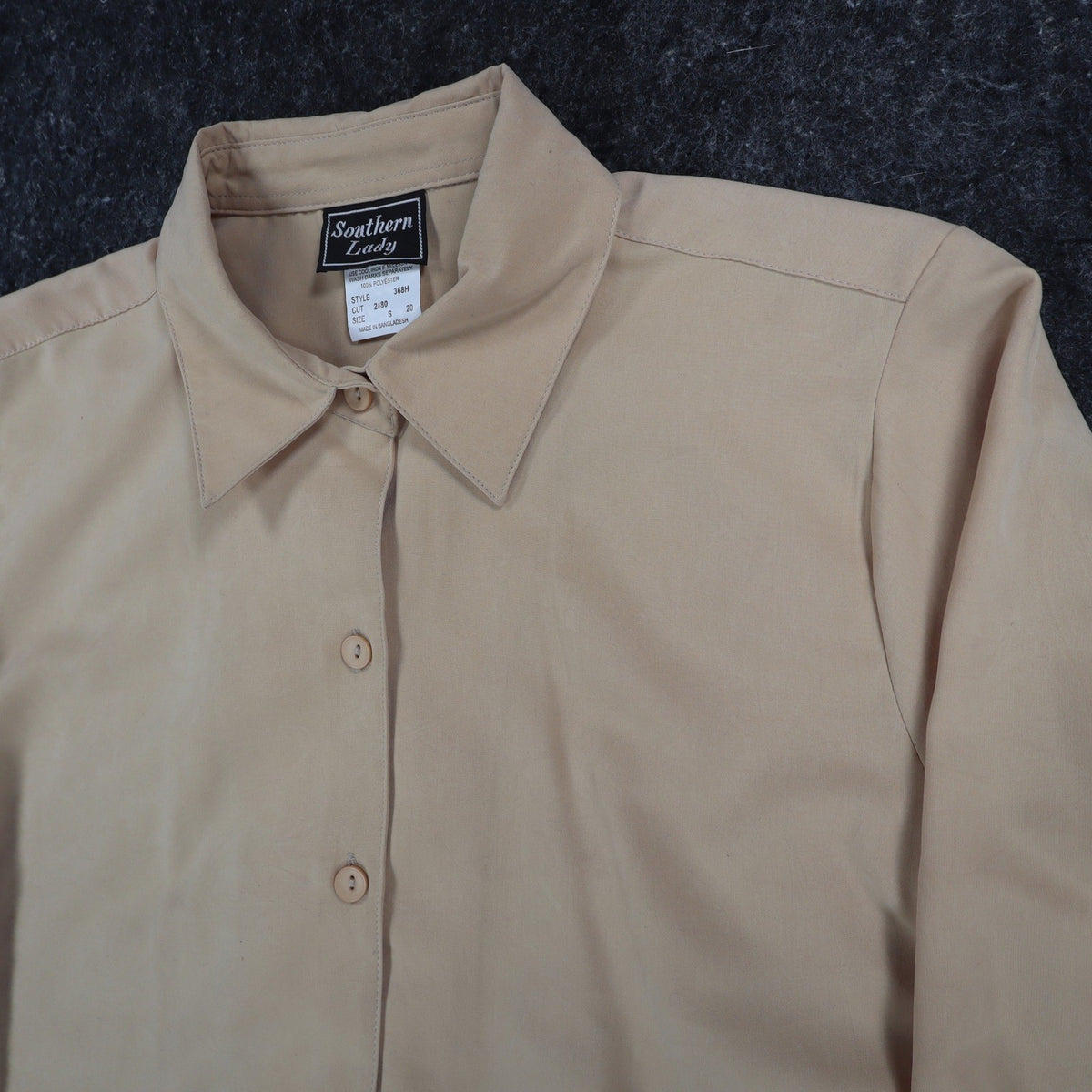 Southern Lady Shirt Womens Small Desert Dust Tan Long Sleeve Button Down 368H - take2supply