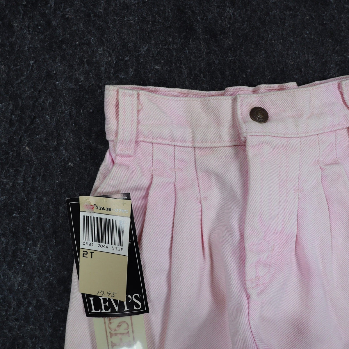 Levi's Denim Shorts Toddler 2T Vintage 90s Pink Cotton Pleated 900 Series USA - take2supply