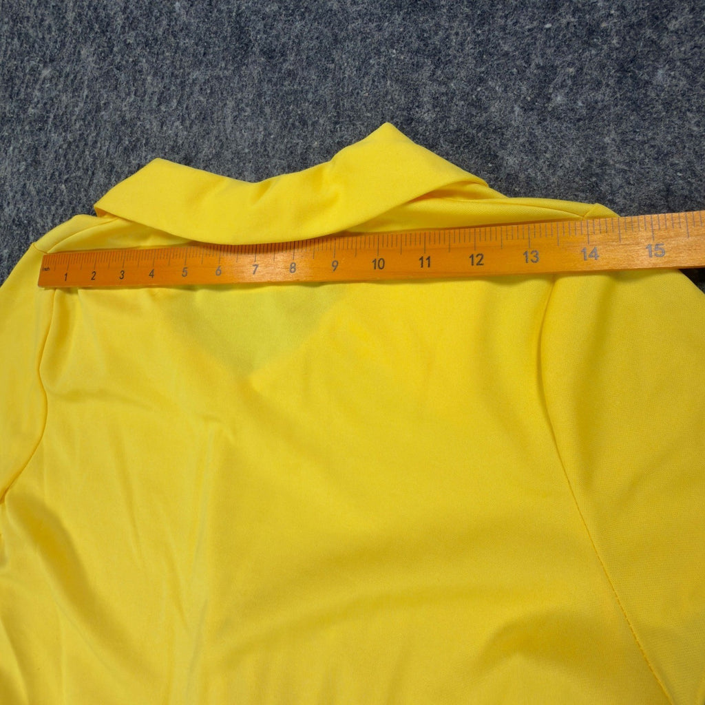 Byer California Vintage 90s Crop Polo Top Womens M Yellow Polyester NWT - take2supply