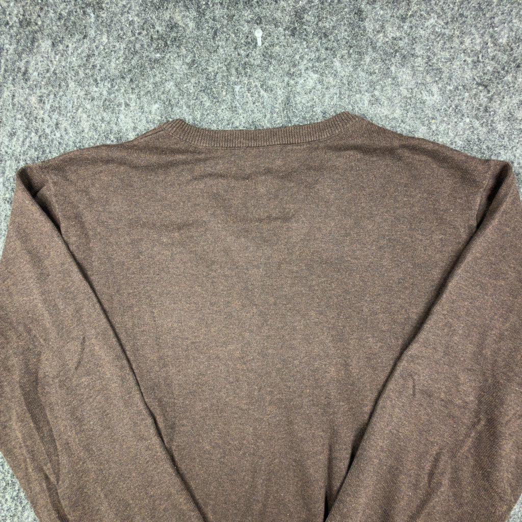 F/X Fusion V-Neck Sweater Mens M Brown Heather Cotton Blend NWT - take2supply