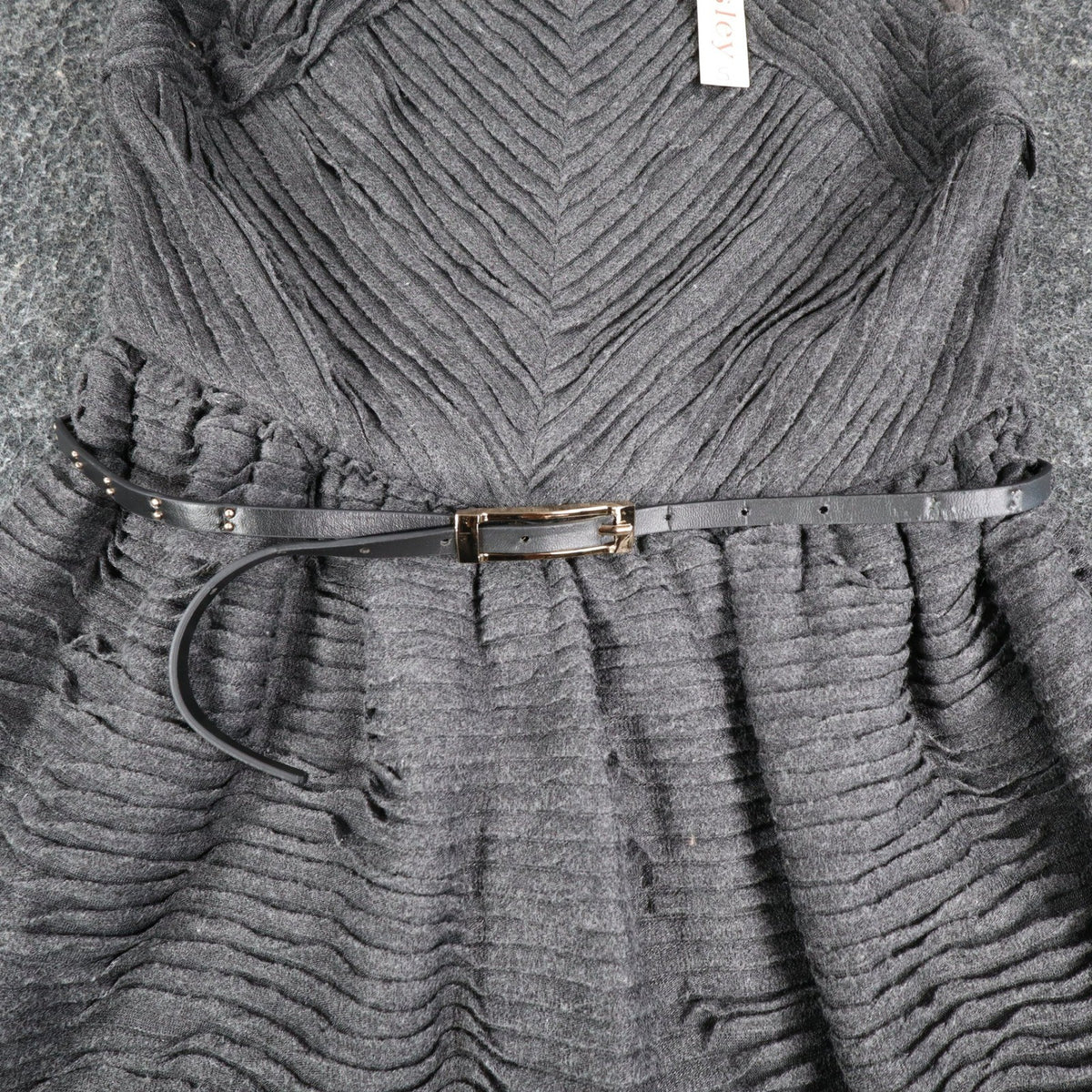 Esley Sleeveless Fit & Flare Dress Womens Size Small Gray Pleated Belted NWT - take2supply