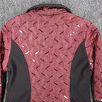 Lanalee Quilted Sequin Jacket Womens Size M Burgundy Black Zip Up Made In Canada - take2supply