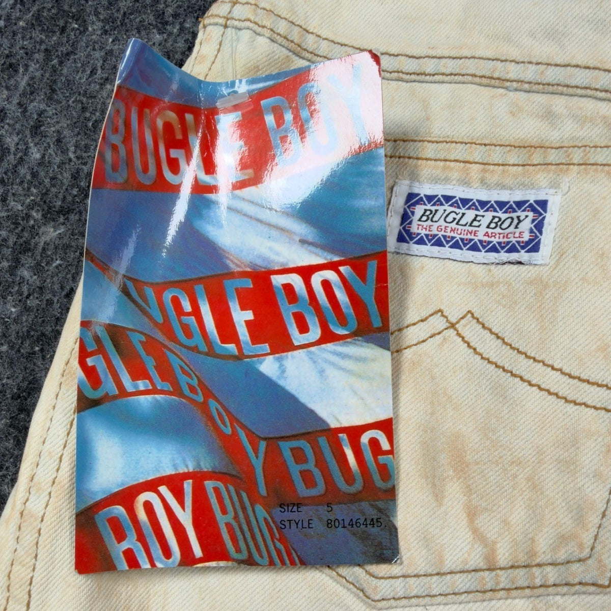 Bugle Boy Vintage 90s Jeans Womens 7 Tan Cotton NWT Made in USA High Waist Denim - take2supply