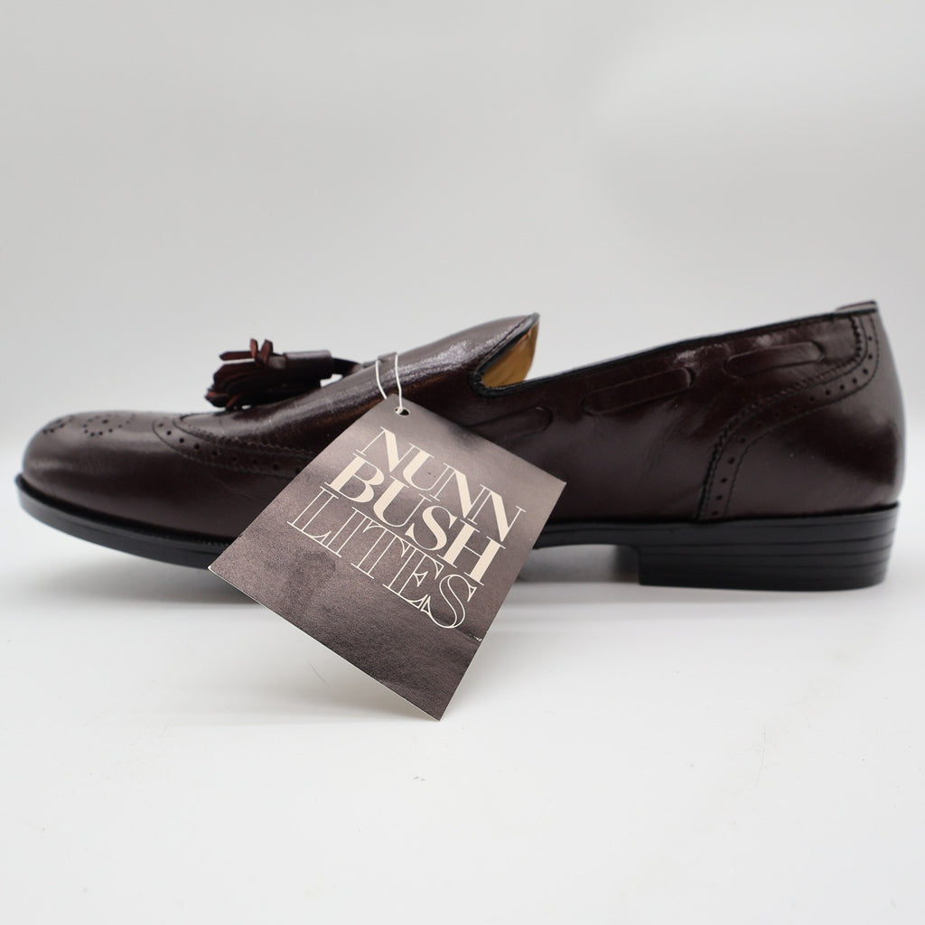 Nunn Bush Lites Tassel Loafers Mens 11 M Vintage Burgundy Leather Wingtip 73926 - take2supply