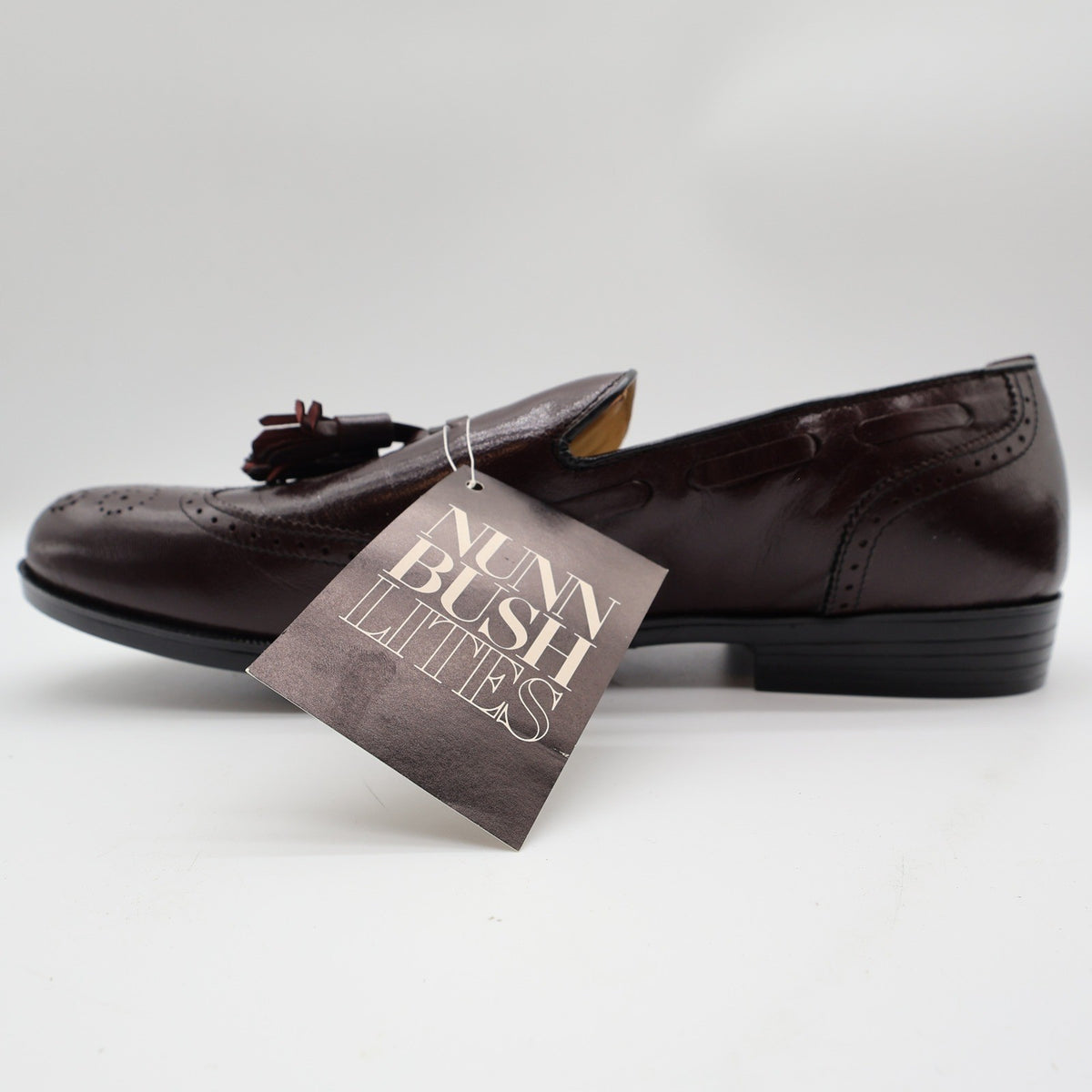 Nunn Bush Lites Tassel Loafers Mens 11 M Vintage Burgundy Leather Wingtip 73926 - take2supply