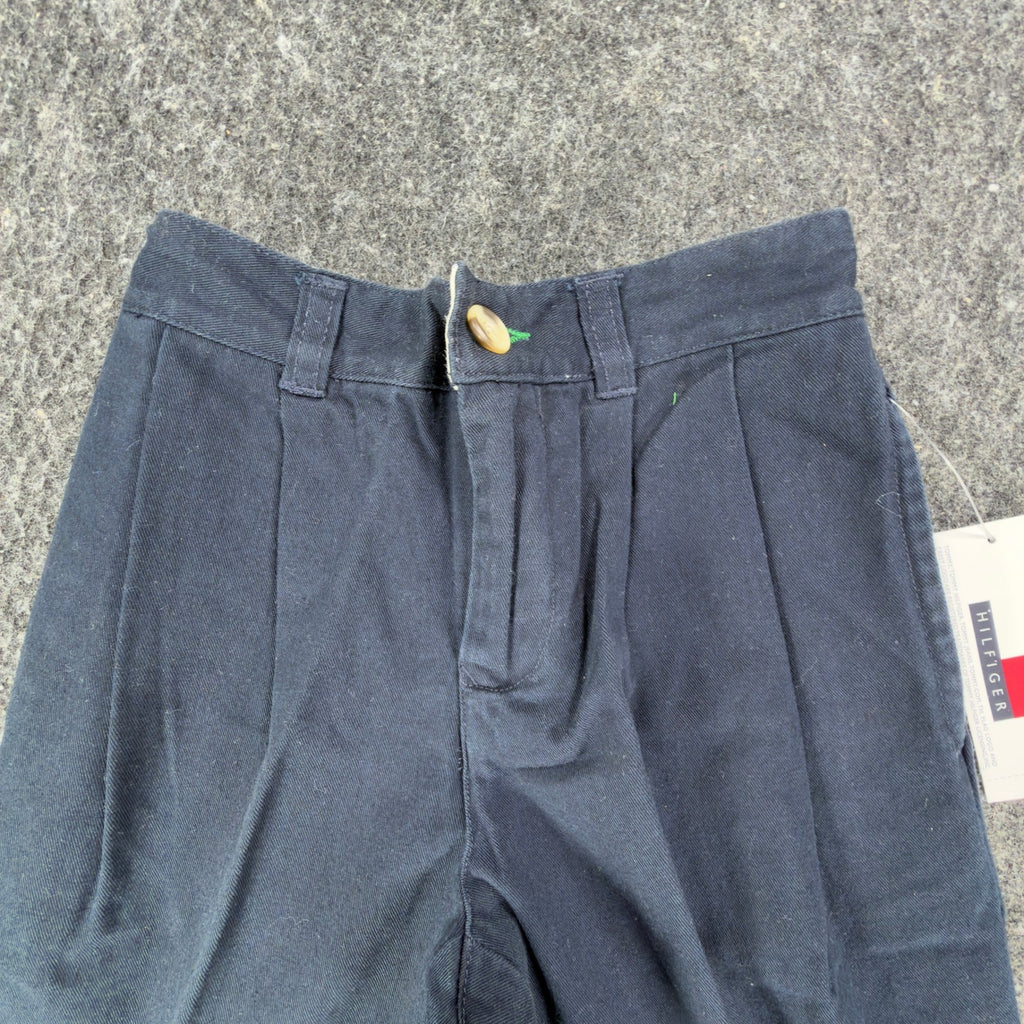 Tommy Hilfiger Vintage Y2K Pleated Shorts Boys 4 Navy Blue Cotton NWT - take2supply