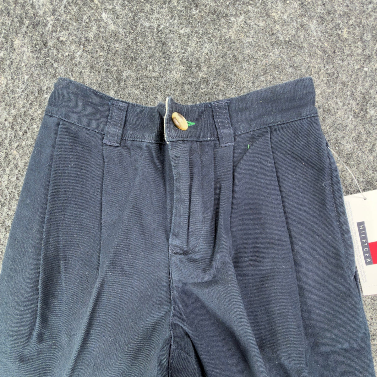 Tommy Hilfiger Vintage Y2K Pleated Shorts Boys 4 Navy Blue Cotton NWT - take2supply