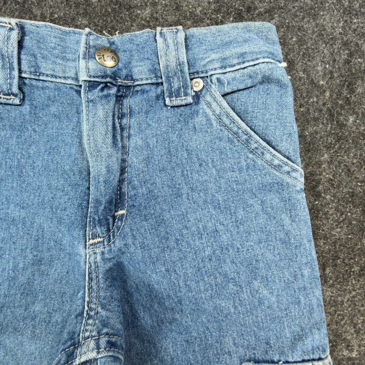 Lee Pipes Vintage 90s Cargo Jeans Boys 5 Reg Wide Leg NOS NWT Light Wash - take2supply