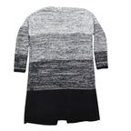 VioletRuby Cardigan Womens Medium Black Grey Ombre Open Front Longline Duster - take2supply