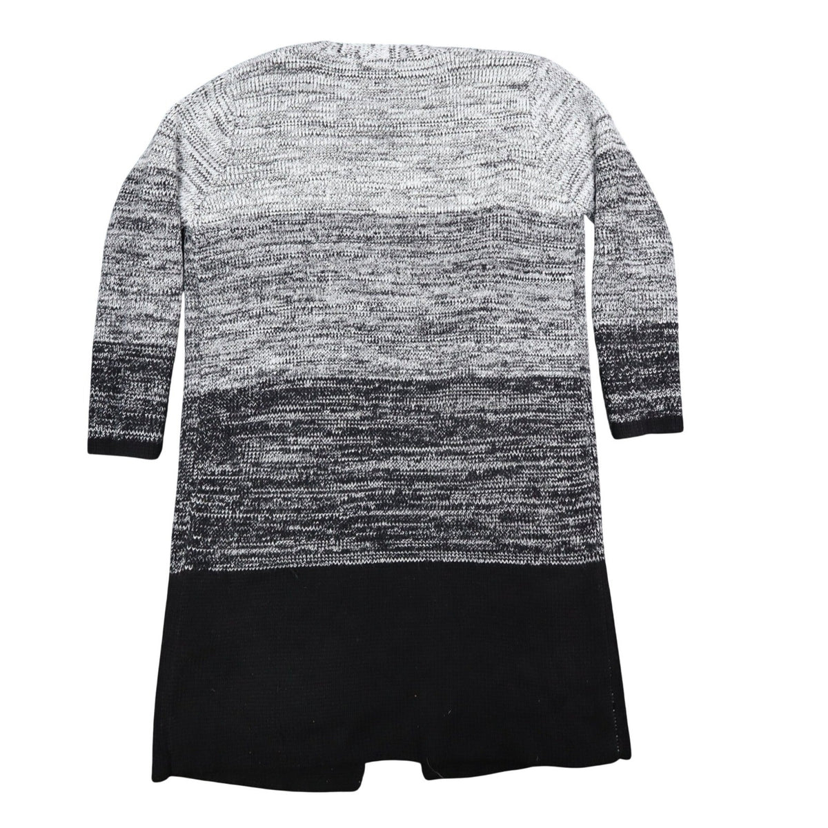 VioletRuby Cardigan Womens Medium Black Grey Ombre Open Front Longline Duster - take2supply