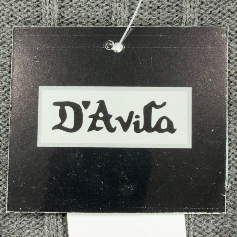 D'Avila V-Neck Sweater Vest Mens Large Charcoal Heather Grey Ribbed Knit NWT - take2supply