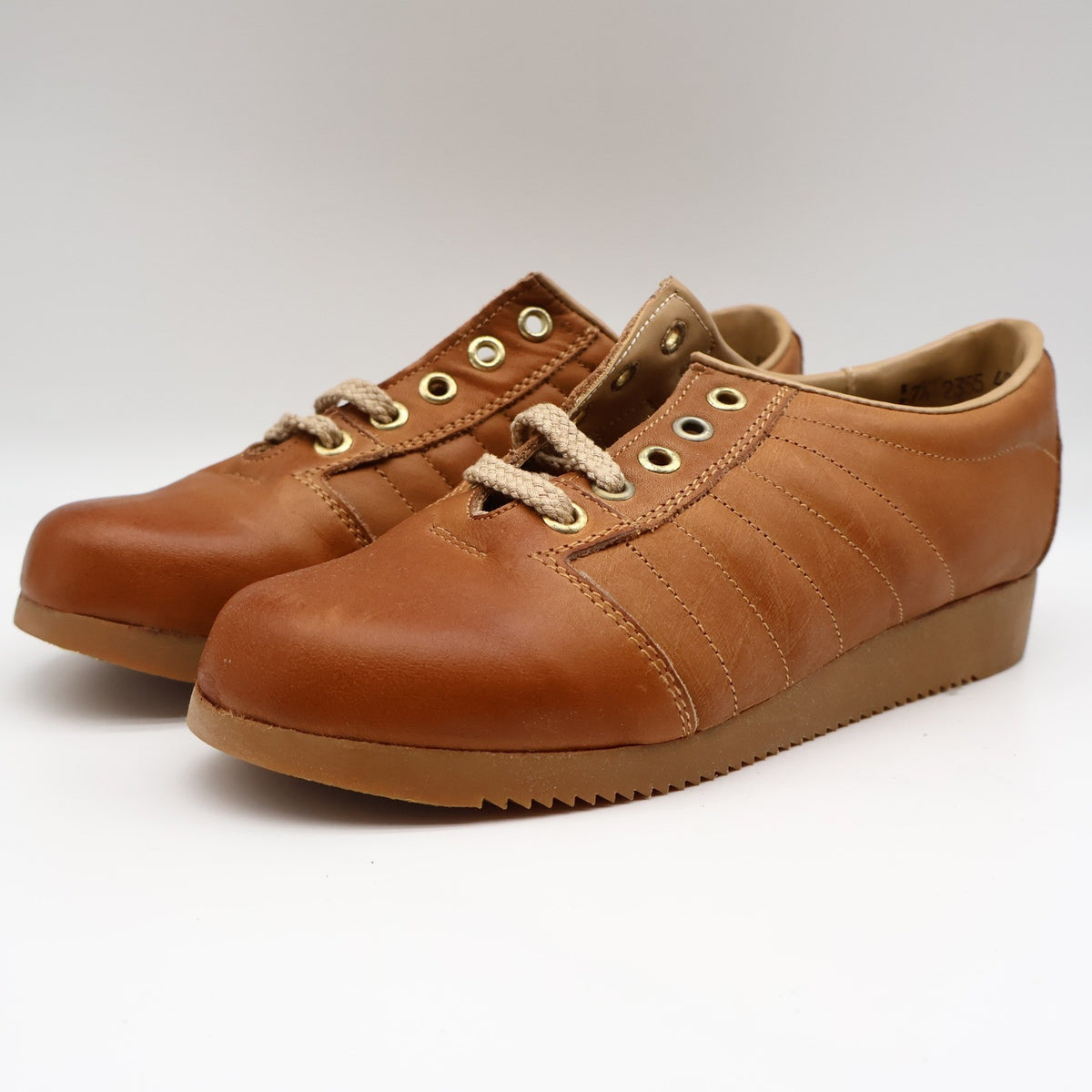 Sportiques Sneakers 7.5 Vintage Deadstock Brown Leather Gum Ripple Sole Romania - take2supply