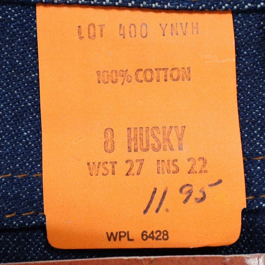 Maverick Western Boot Jean Boys 8 Husky Vintage 70s Deadstock Indigo Denim USA - take2supply