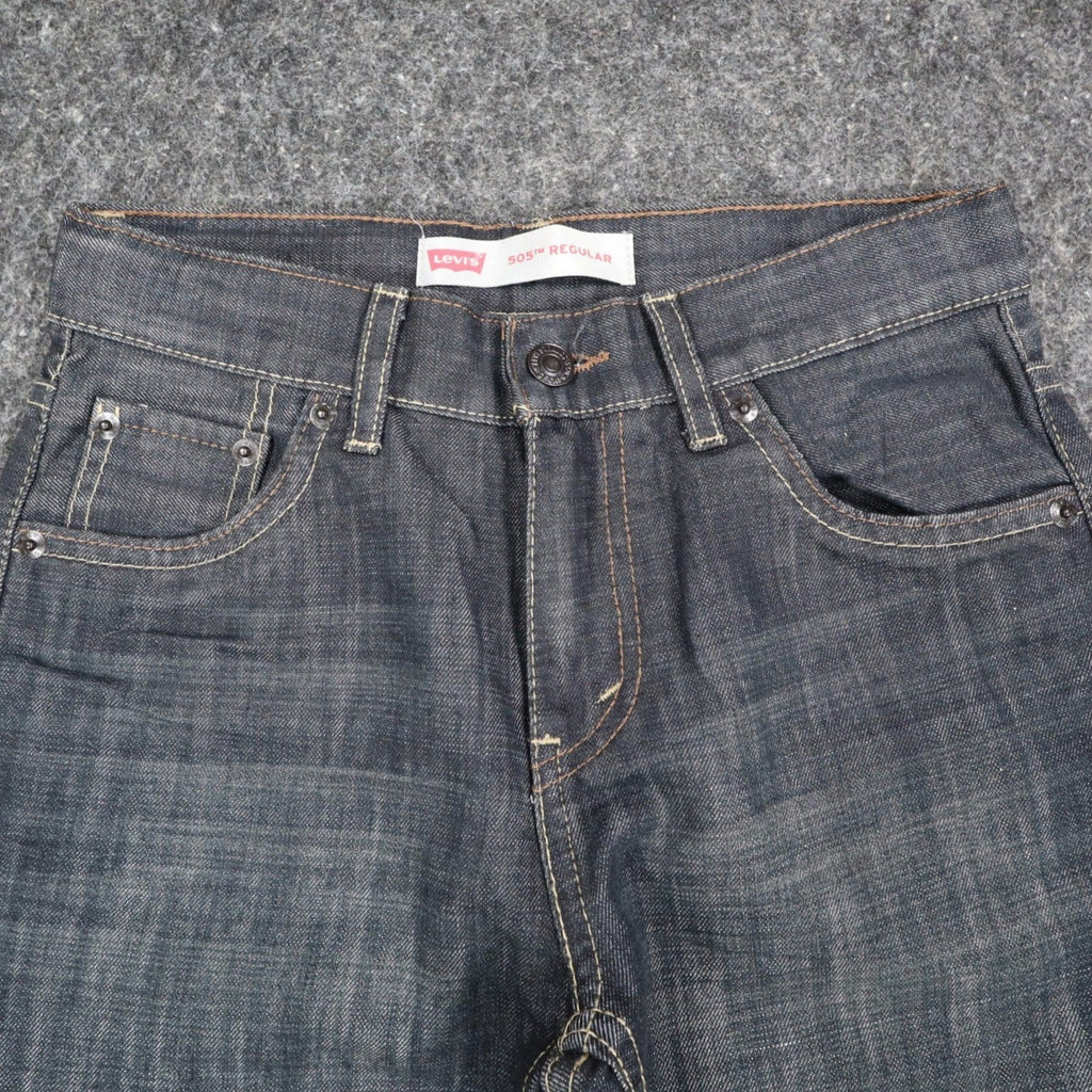 Levi's 505 Regular Jeans Boys Size 12 Reg W26 L27 Dark Wash Indigo Denim - take2supply
